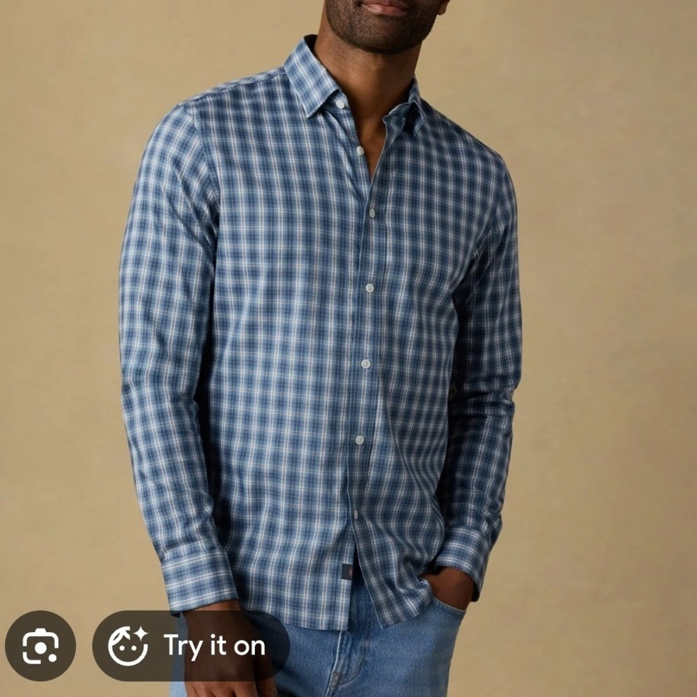 Faherty the movement shirt size XL long sleeve plaid knit button up